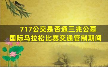 717公交是否通三兆公墓 国际马拉松比赛交通管制期间